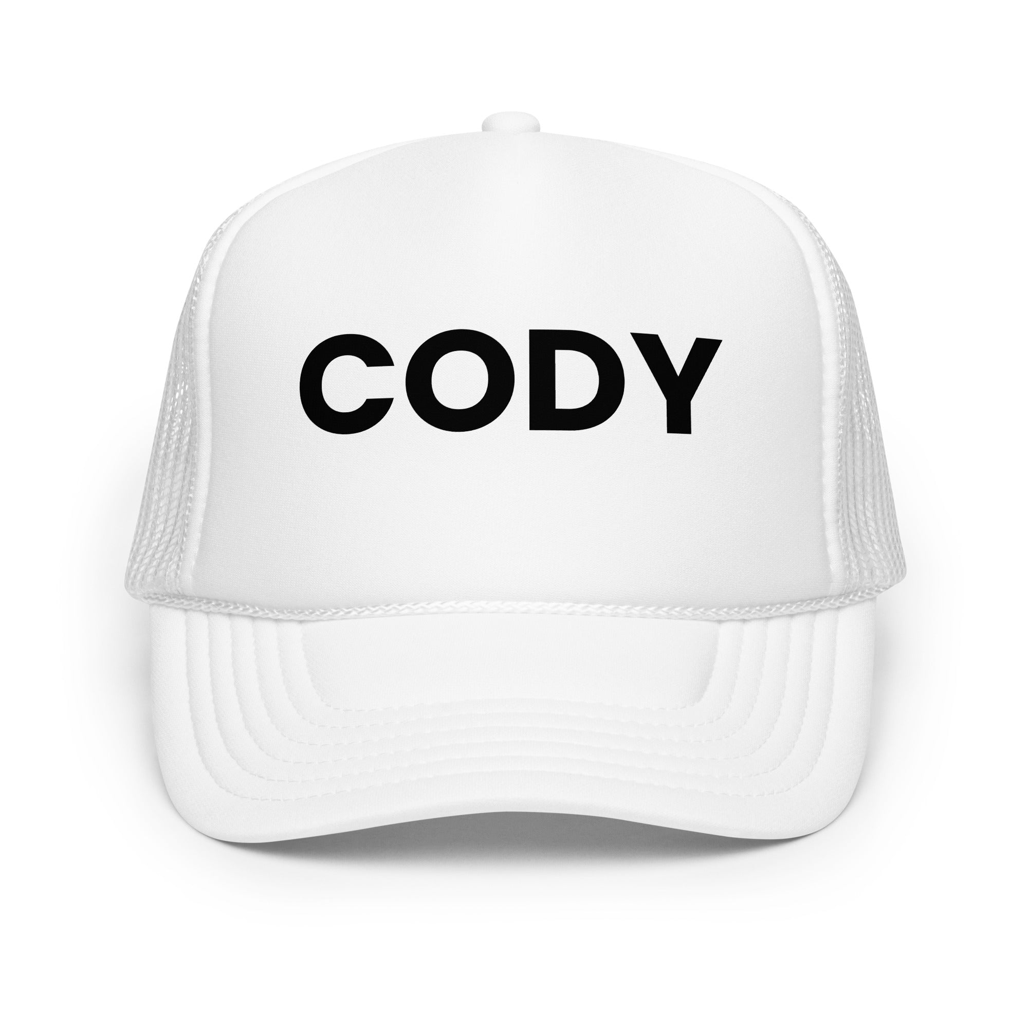 Cody Pool Hat LE white with black text front view