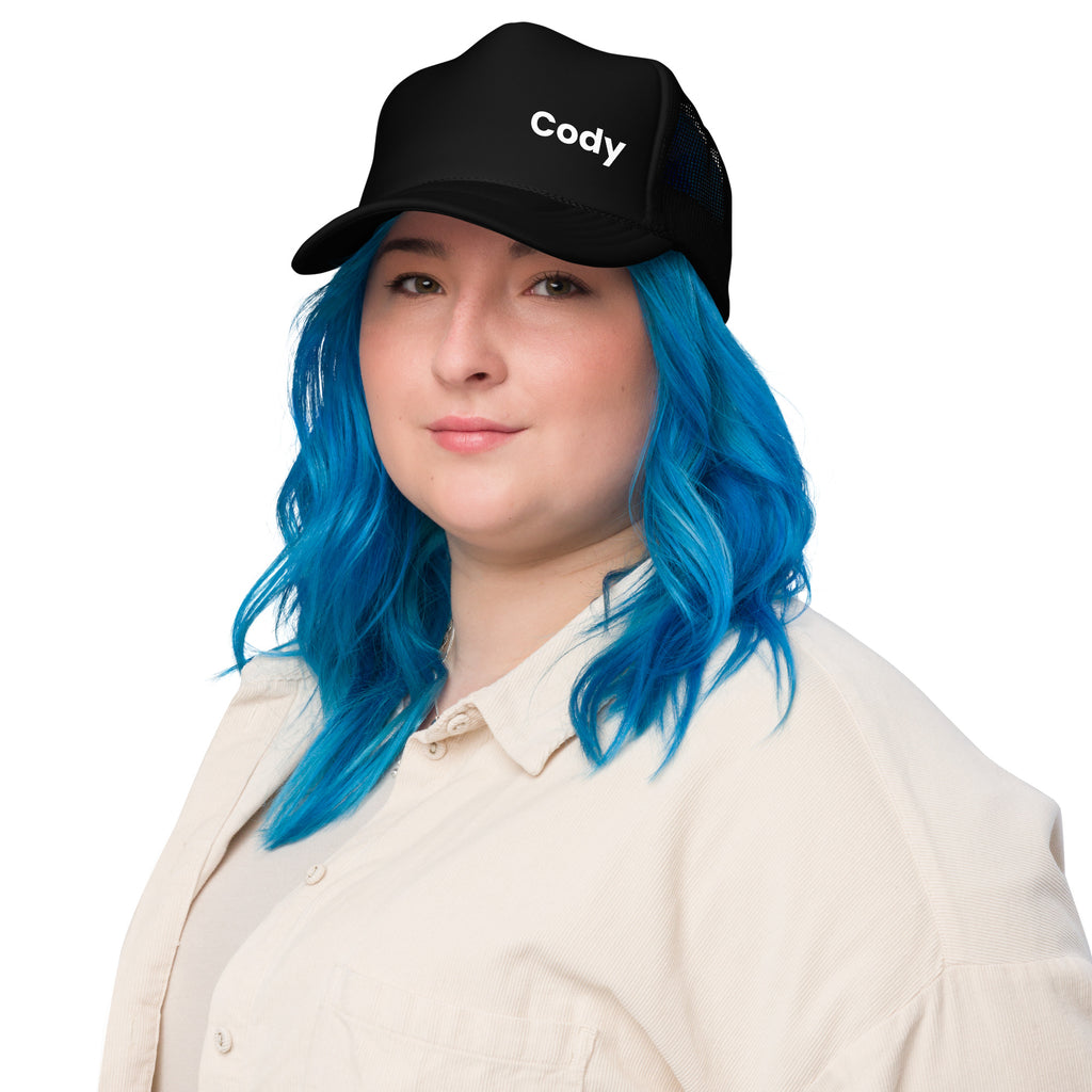 Cody Pool Hat black on woman front view