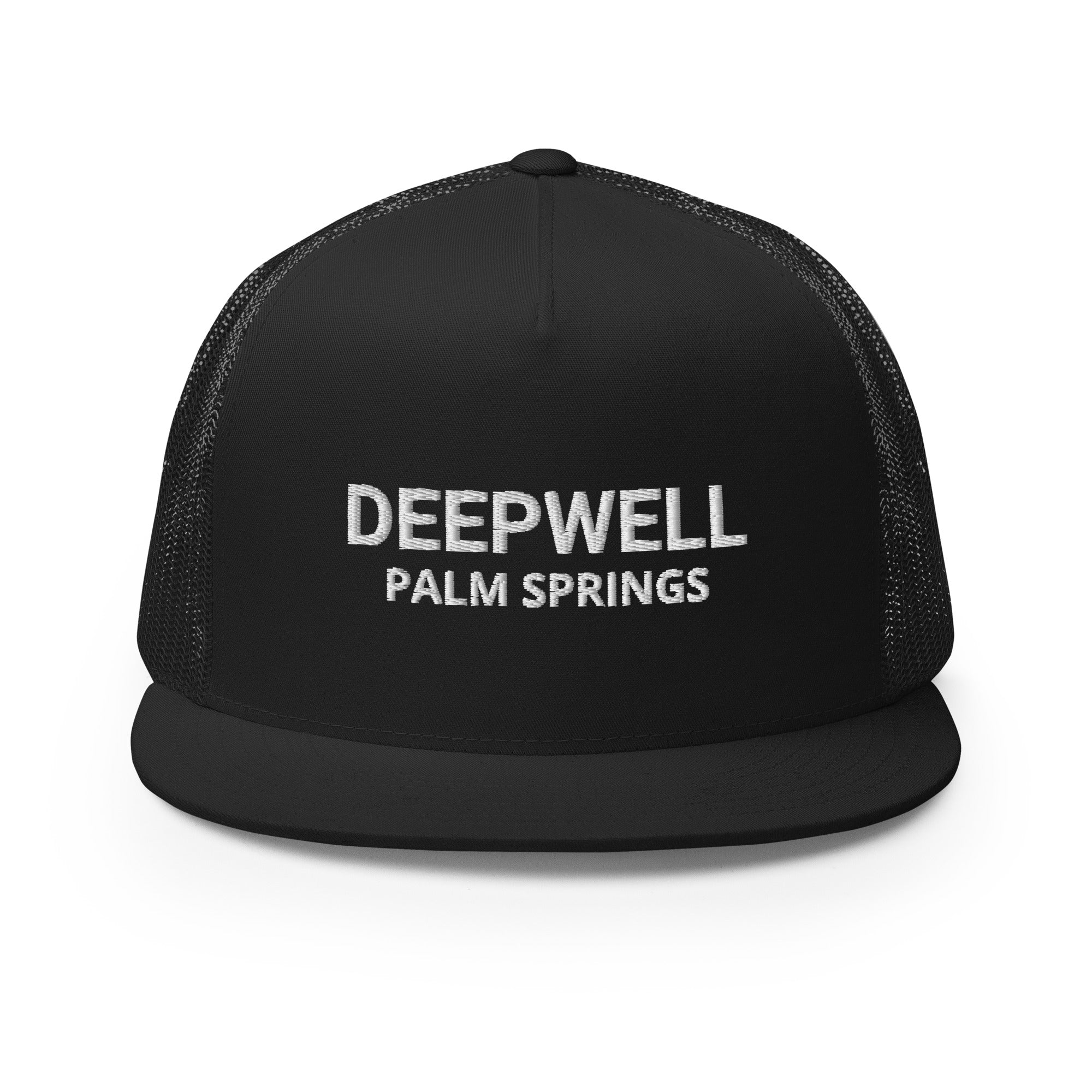 Deepwell Mod Hat black with white text front view