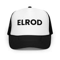 Elrod Pool Hat LE black and white with black text front view