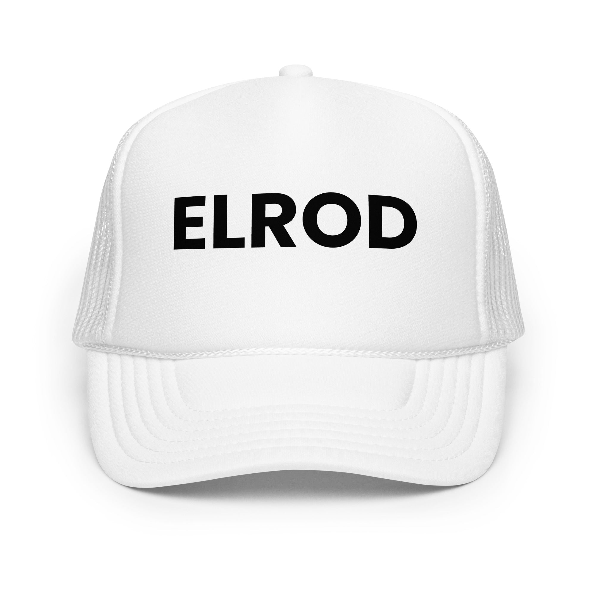 Elrod Pool Hat LE white with black text front view