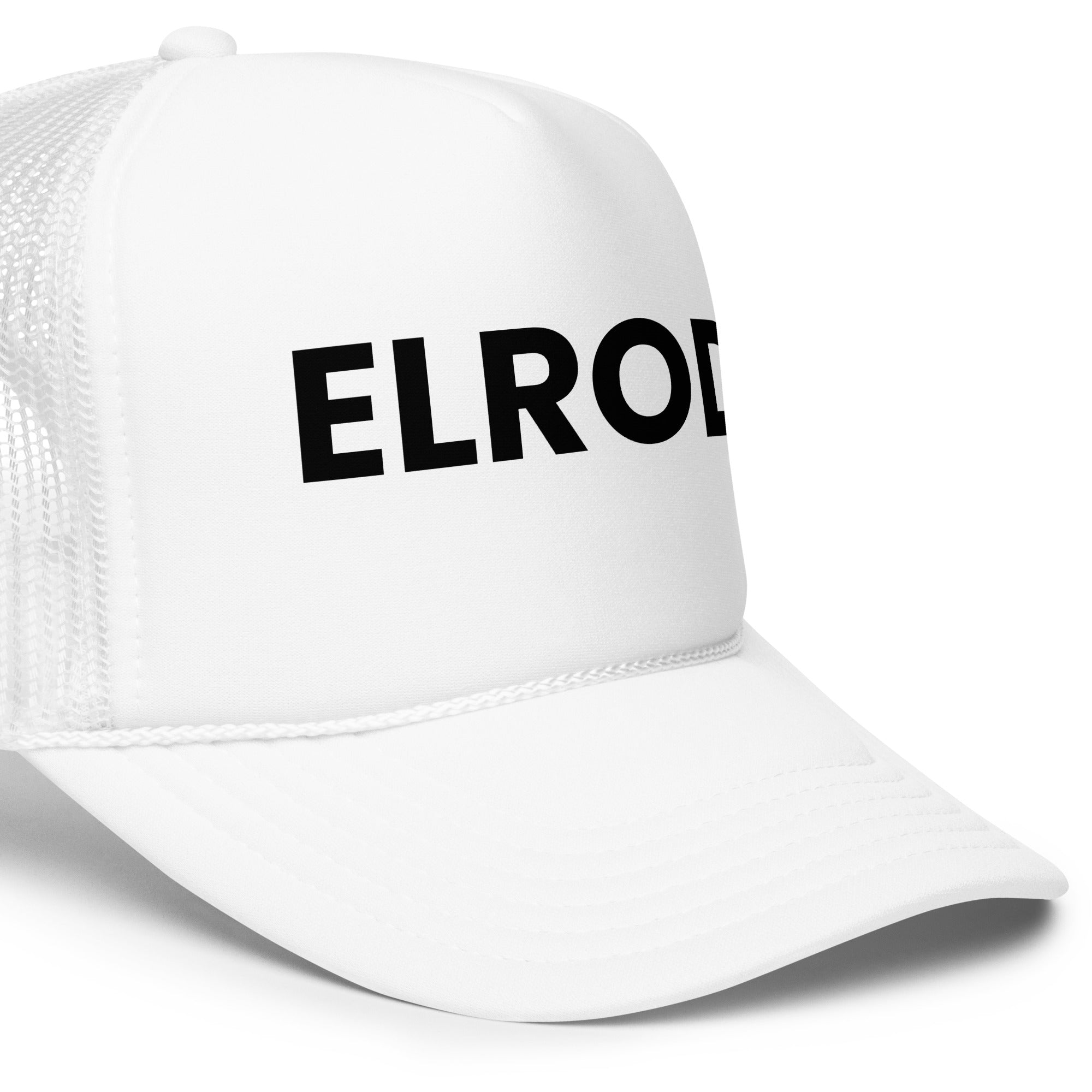Elrod Pool Hat LE white with black text left view