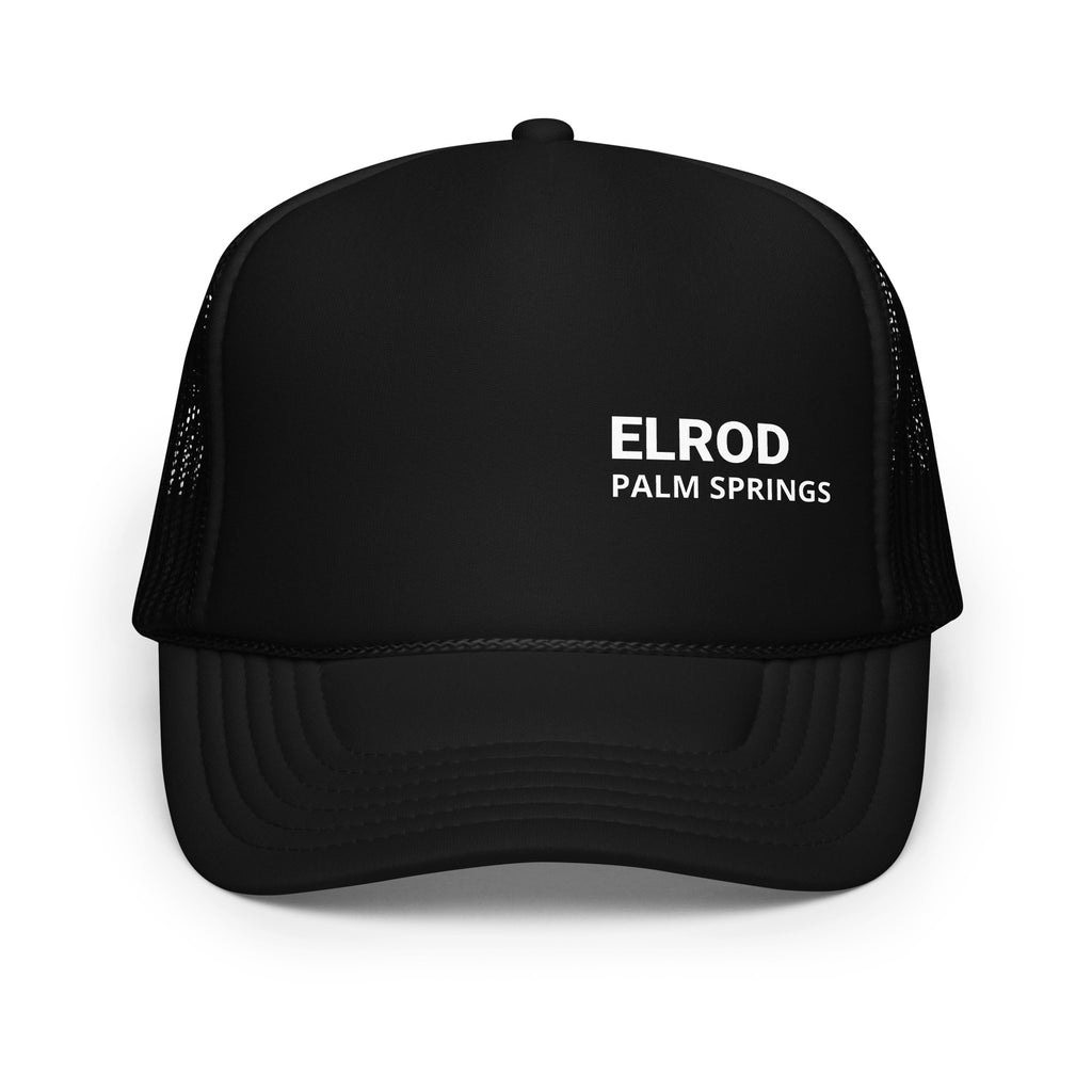 Elrod Pool Hat PS in black with white text front view