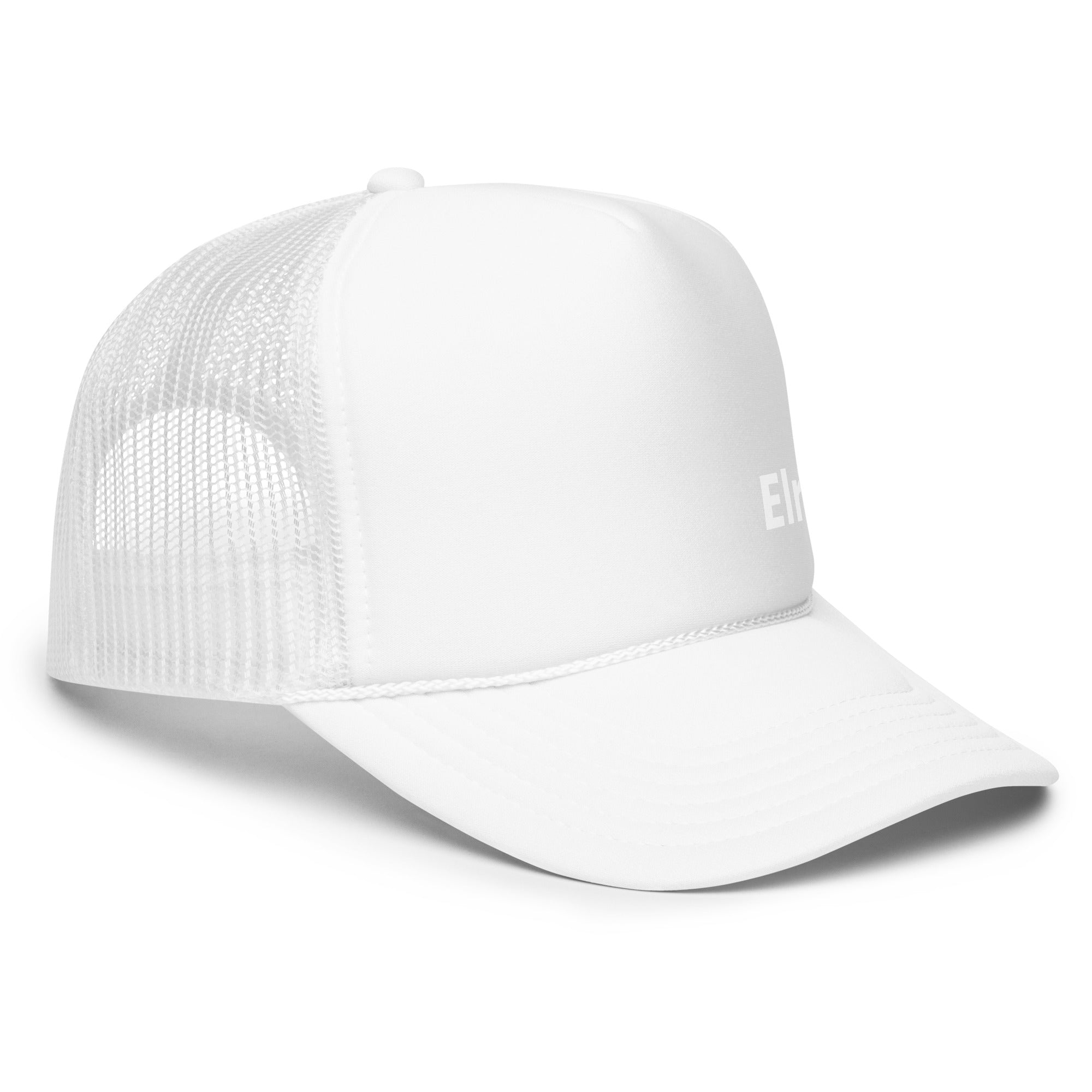 Elrod Pool Hat white with white text left view