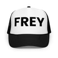 Frey Pool Hat Extra LE black and white black text front view