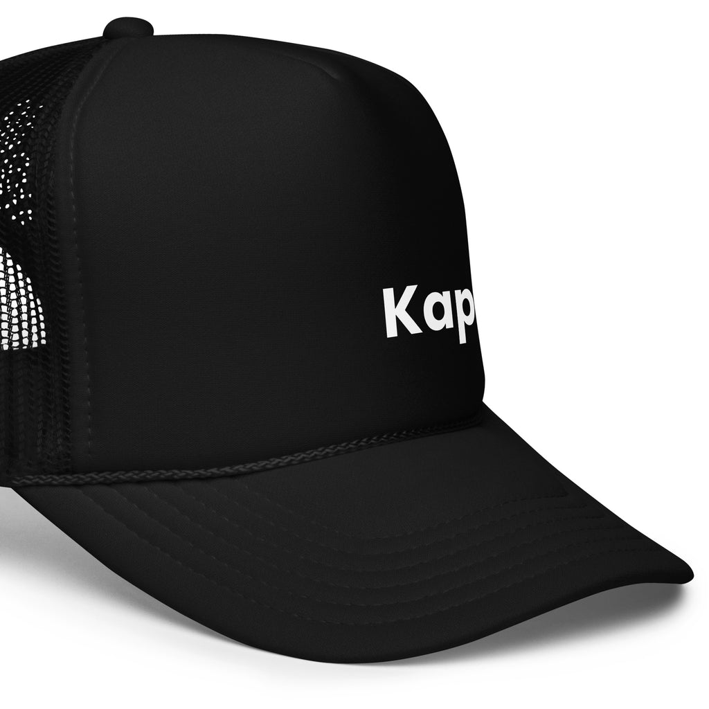Kaptur Pool Hat black with white text left big view