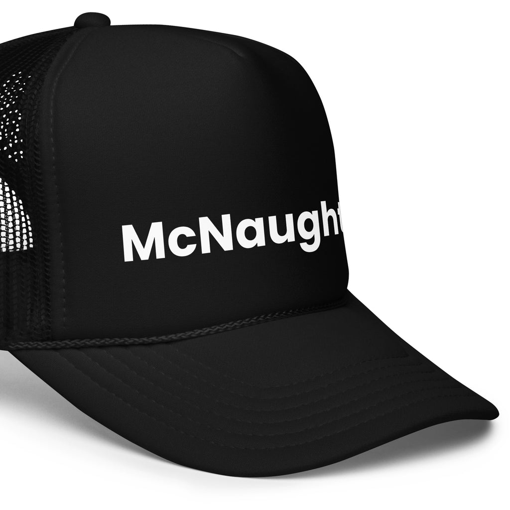 McNaughton Pool Hat black with white text left big view