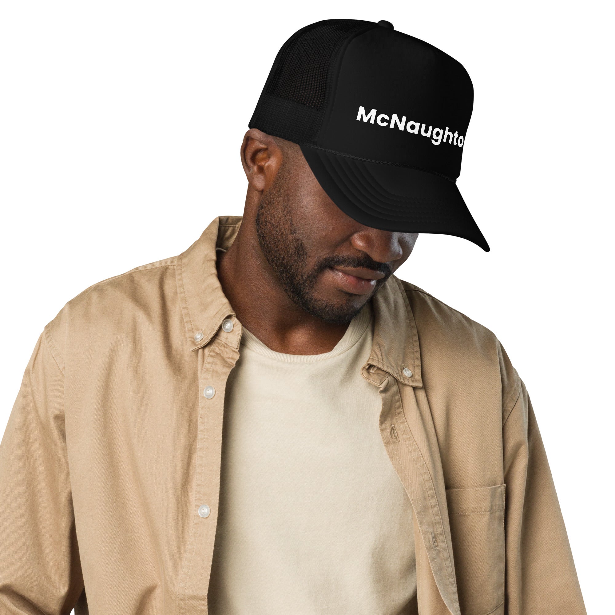 McNaughton Pool Hat black on man side view