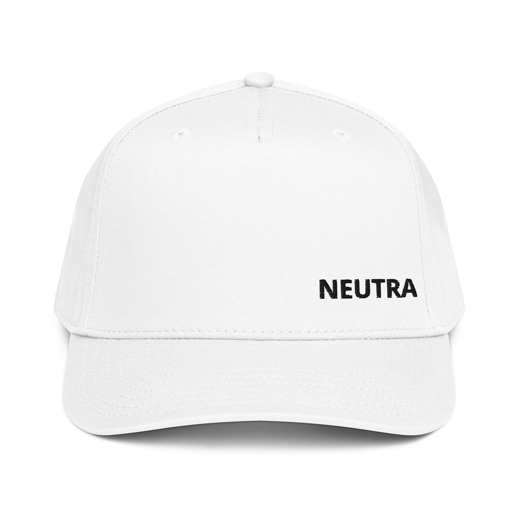 Neutra Tour Hat white with black text front view