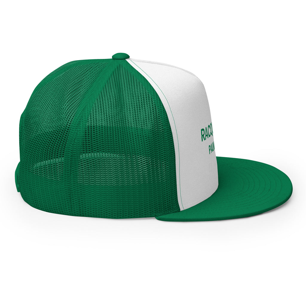 Racquet Club Mod Hat green with green text left flat view