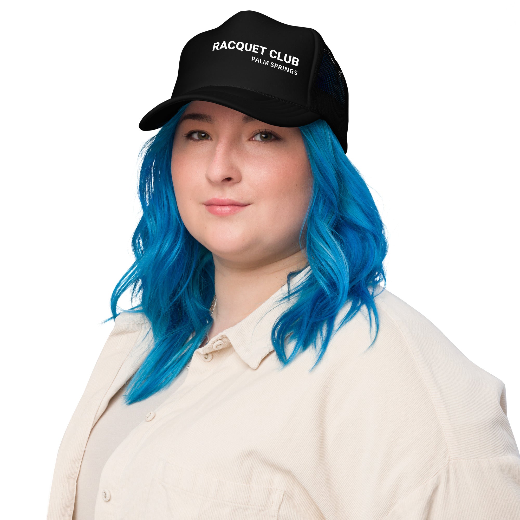 Racquet Club Pool Hat black on woman front view