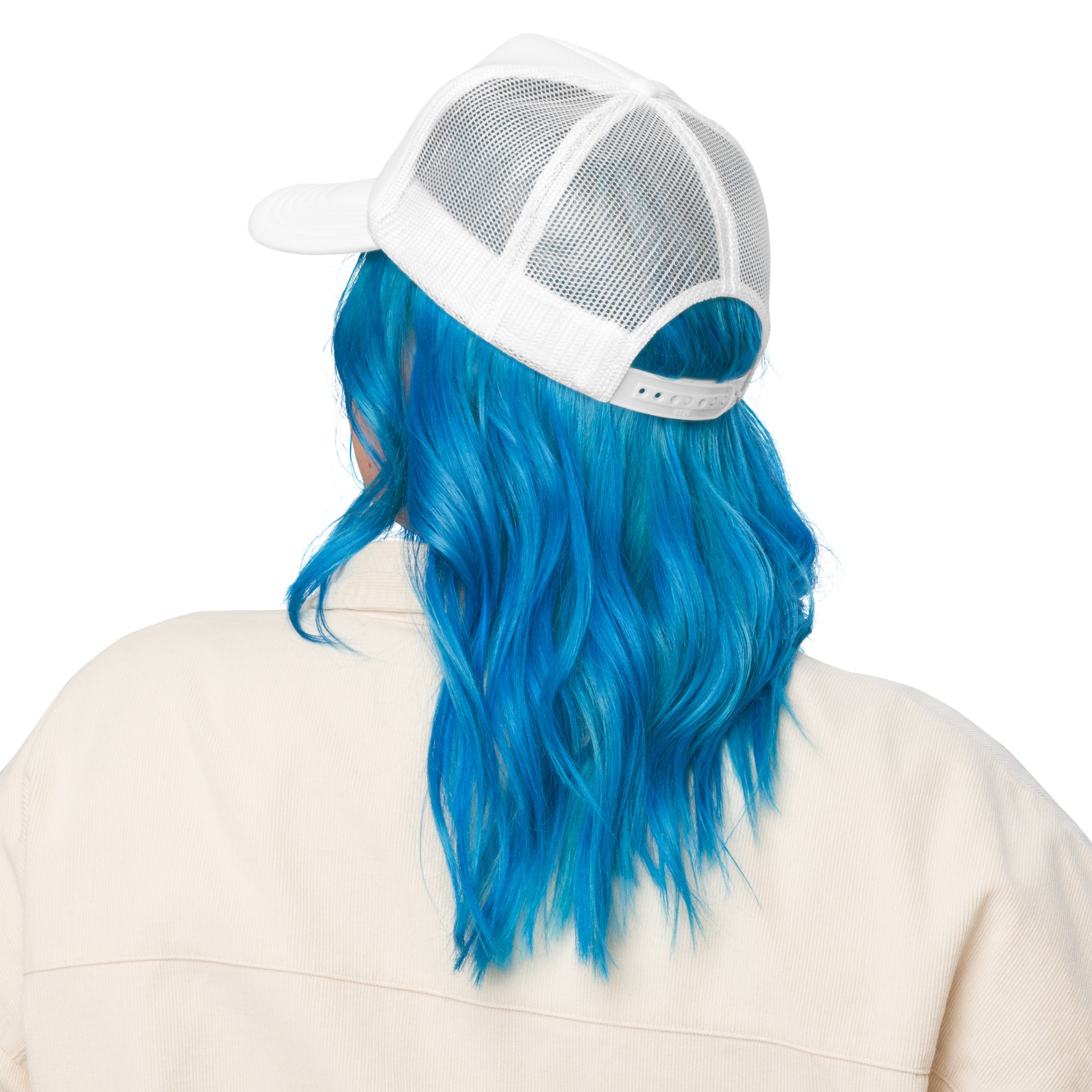 Sackley Pool Hat white on woman back view