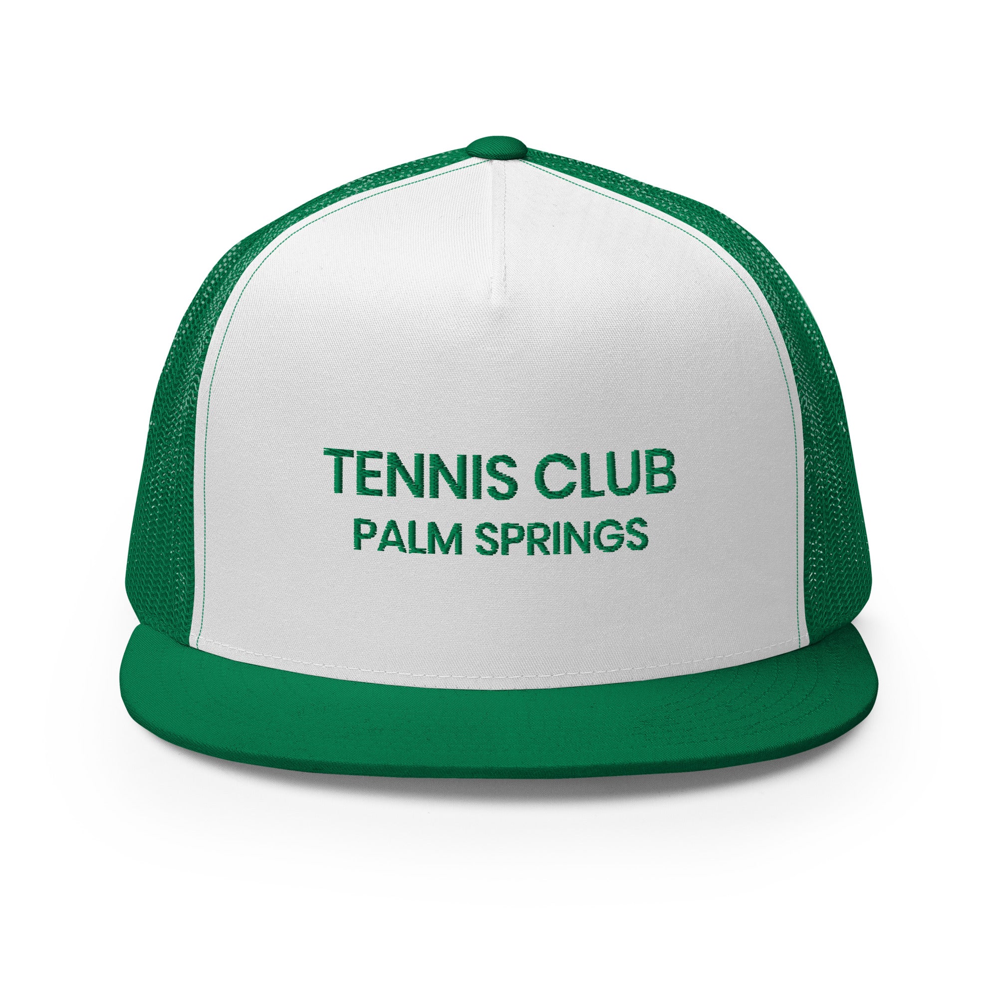 Tennis Club Mod Hat green with green text front view