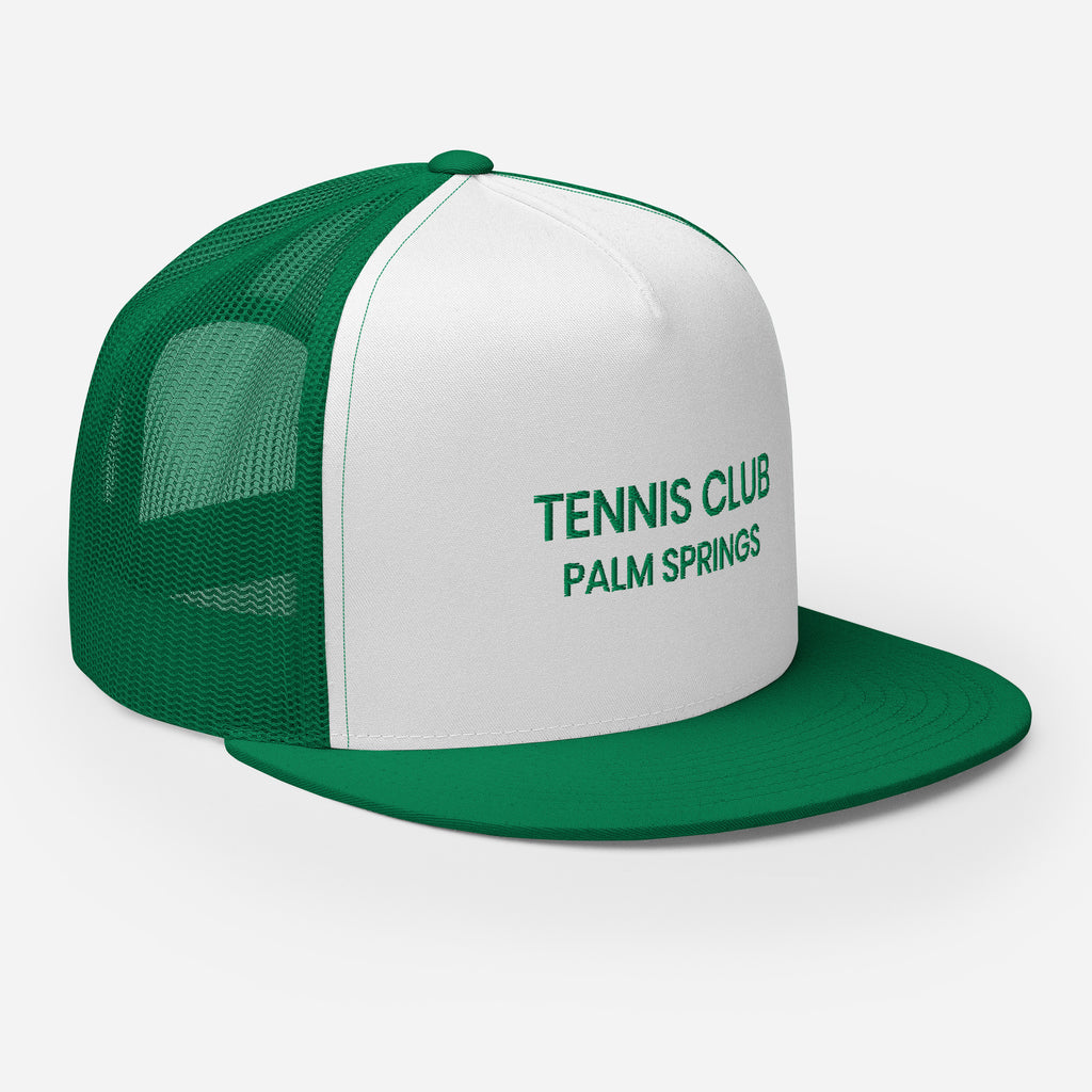 Tennis Club Mod Hat green with green text left view