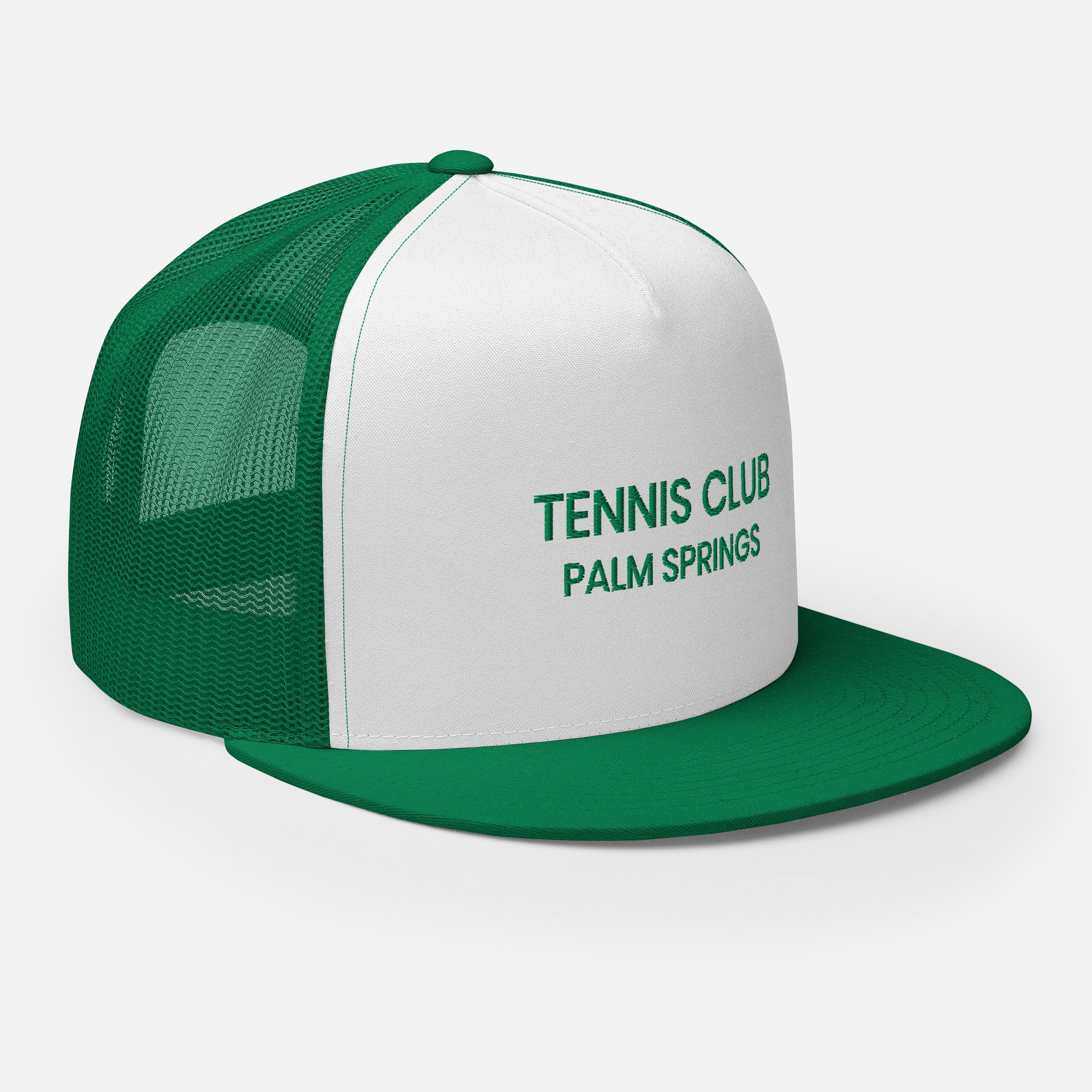 Tennis Club Mod Hat green with green text left view