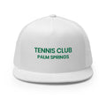 Tennis Club Mod Hat white with green text front view