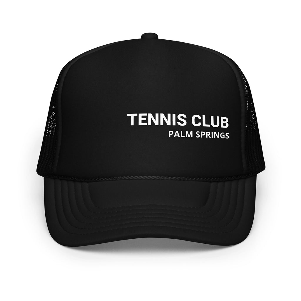 Tennis Club Pool Hat black with white text front view