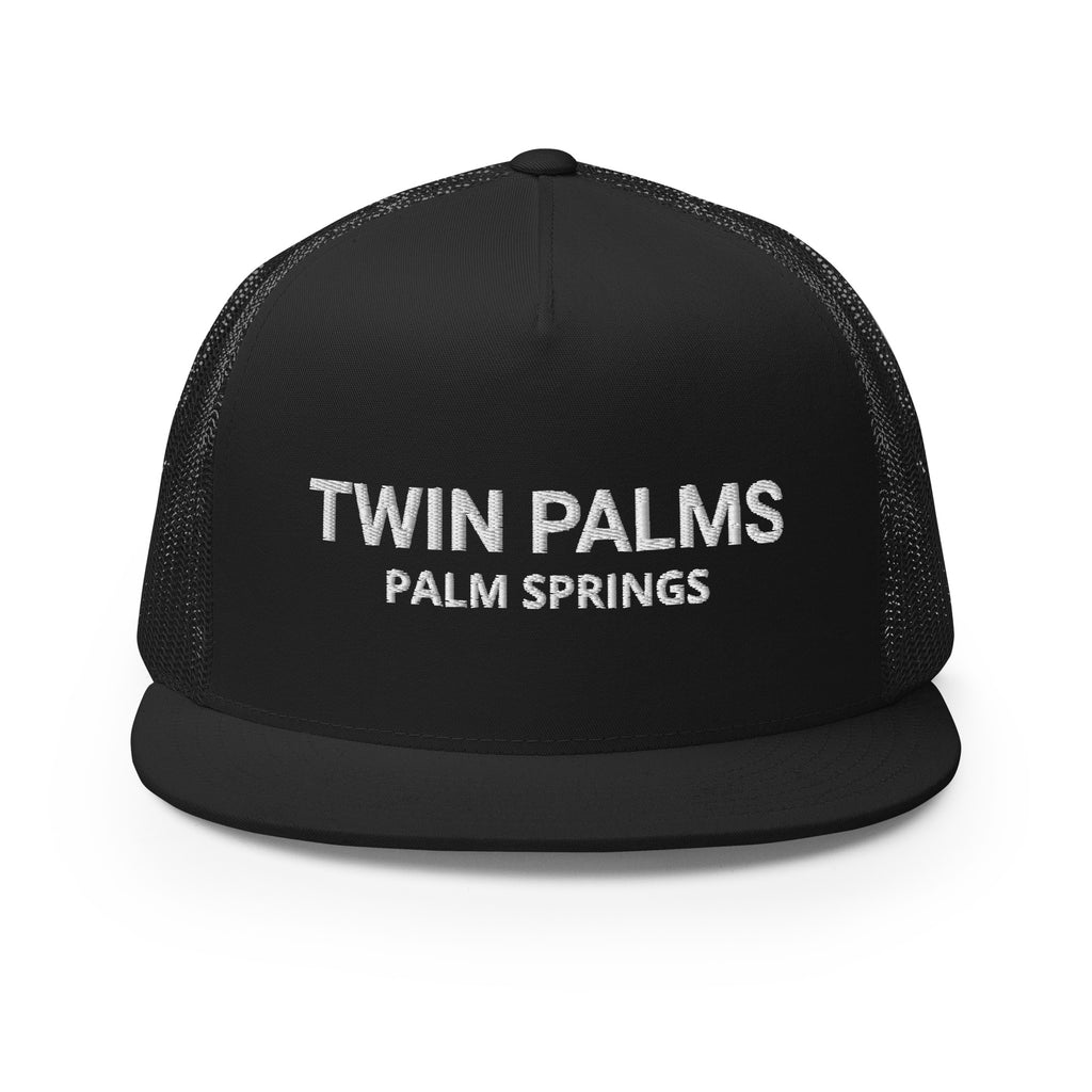 Twin Palms Mod Hat black with white text front view