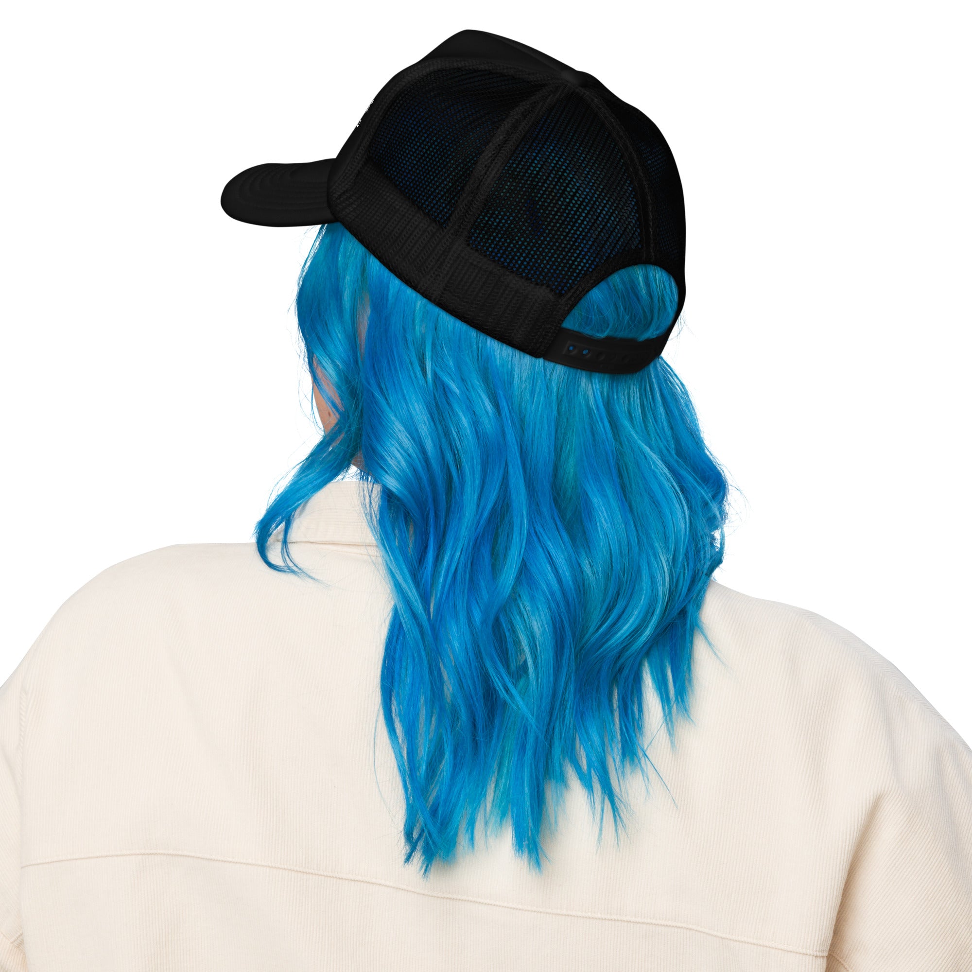 Twin Palms Pool Hat black on woman back view