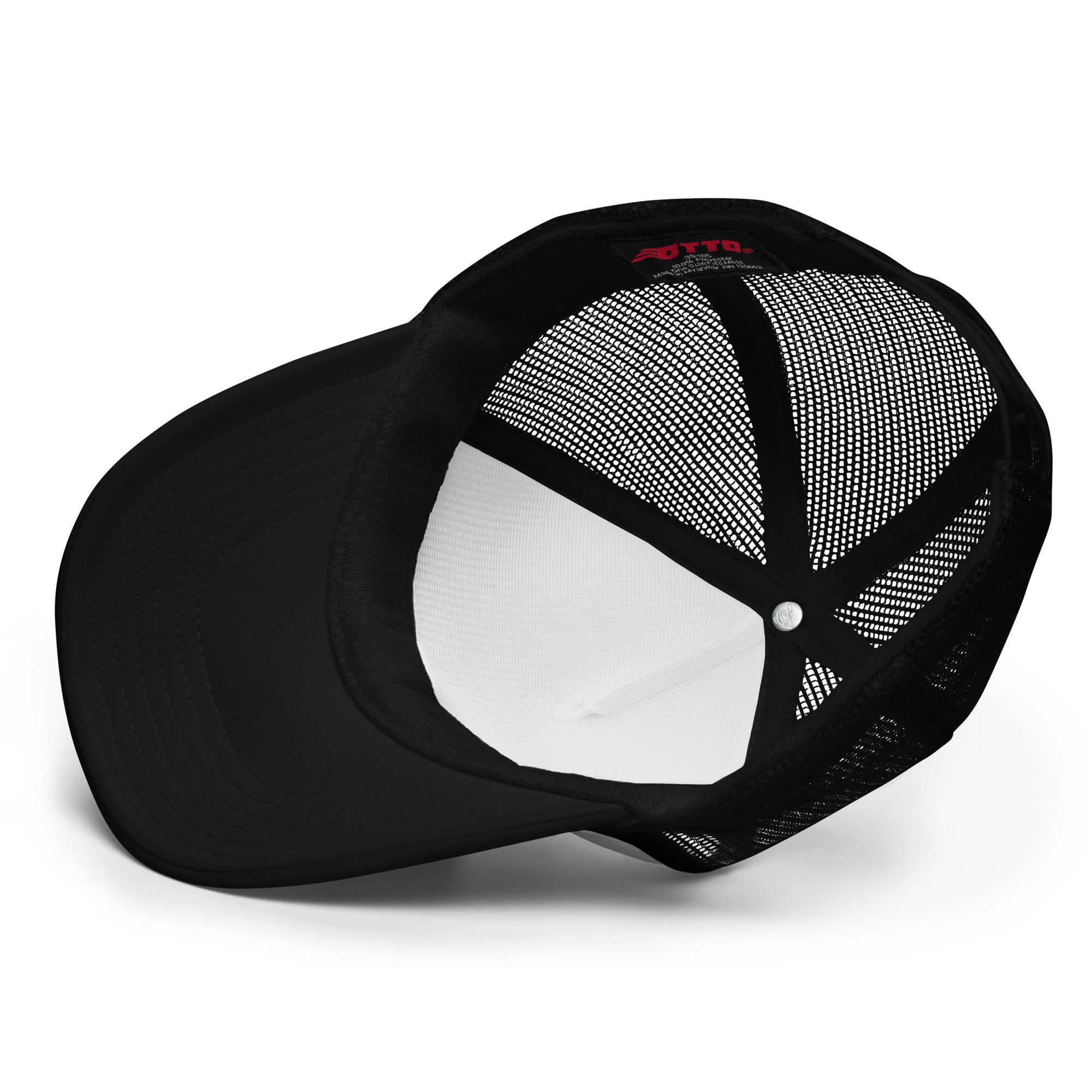 Wexler Pool Hat LE black with black text underside tag view