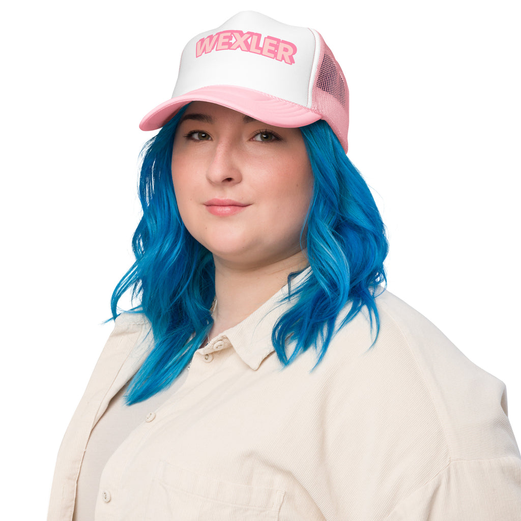 Wexler Pool Hat Pink LE pink on woman front view